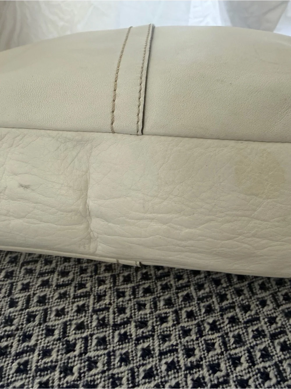 Vintage Coach Hamilton Soho Hobo Bag White Leather Silver Buckle F11197 Y2K